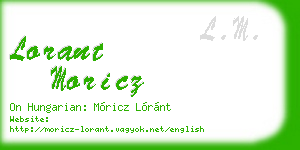 lorant moricz business card